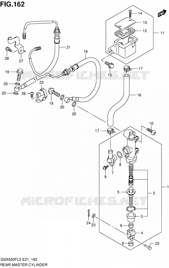 MAITRE CYLINDRE ARRIERE (GSX650FAL2 E21) Suzuki MOTO 650 GSX-F 2014  GSX650FAL2(E21)