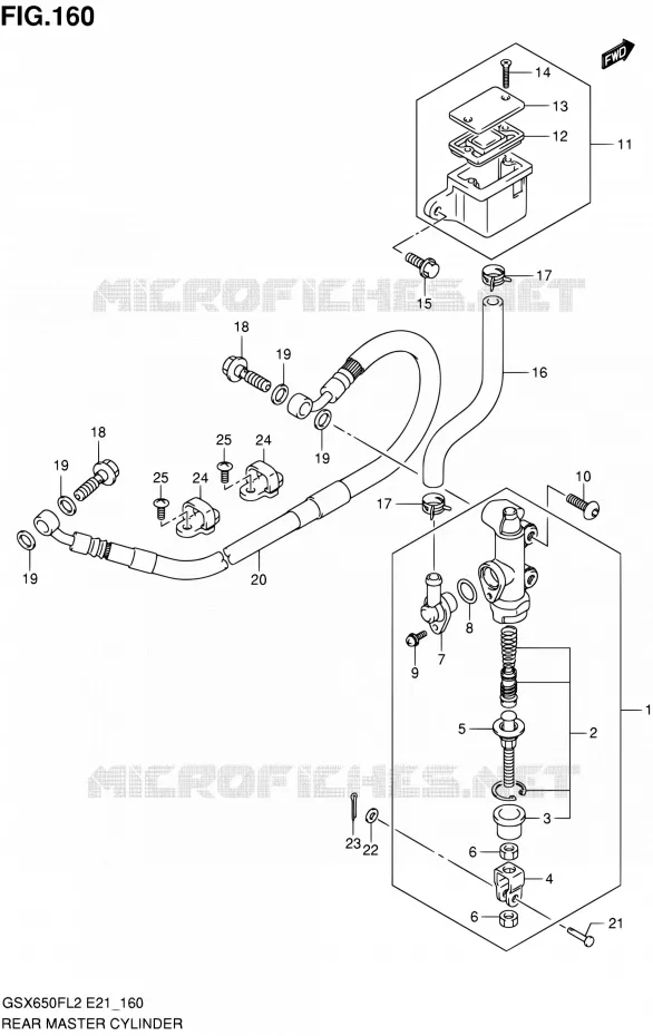 MAITRE CYLINDRE ARRIERE (GSX650FUL2 E21) Suzuki MOTO 650 GSX-F 2015  GSX650FAL2(E21)
