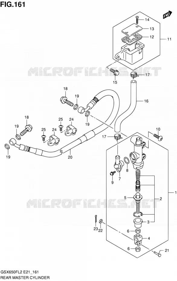 MAITRE CYLINDRE ARRIERE (GSX650FUL2 E24) Suzuki MOTO 650 GSX-F 2016  GSX650FAL2(E21)