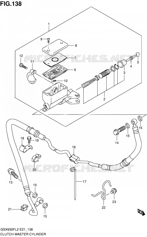 MAITRE CYLINDRE D'EMBRAYAGE Suzuki MOTO 650 GSX-F 2012  GSX650FAL2(E21)