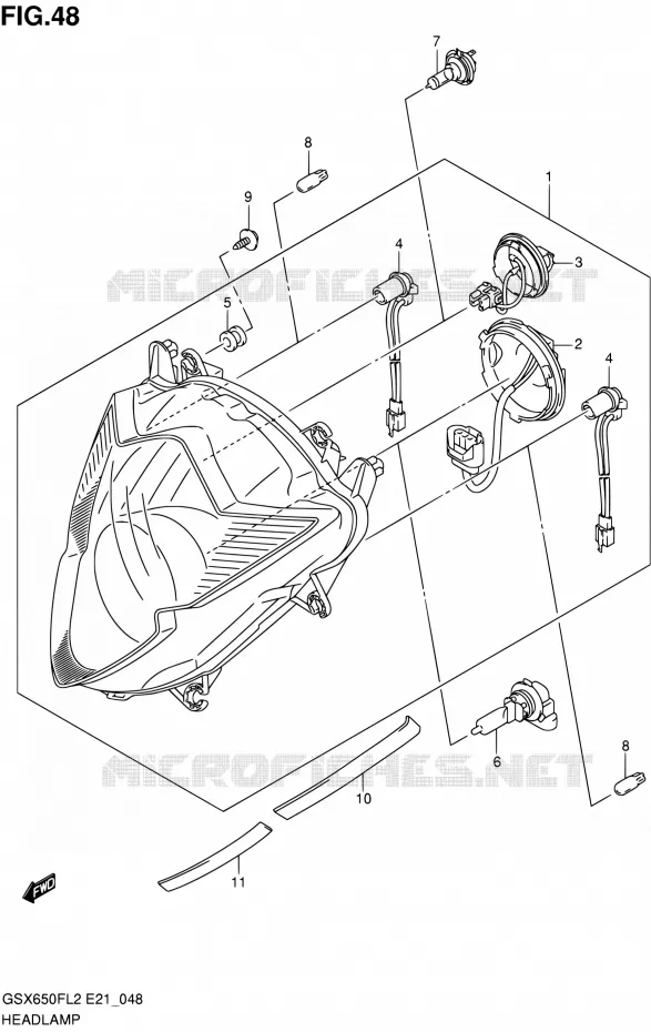 PHARE (GSX650FAL2 E21) Suzuki MOTO 650 GSX-F 2012  GSX650FAL2(E21)