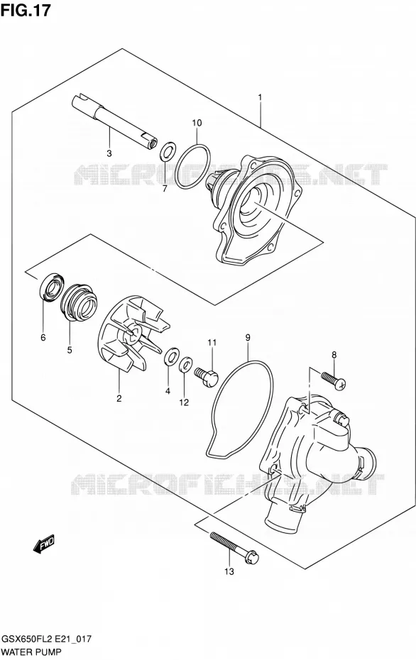 POMPE A EAU Suzuki MOTO 650 GSX-F 2015  GSX650FAL2(E21)