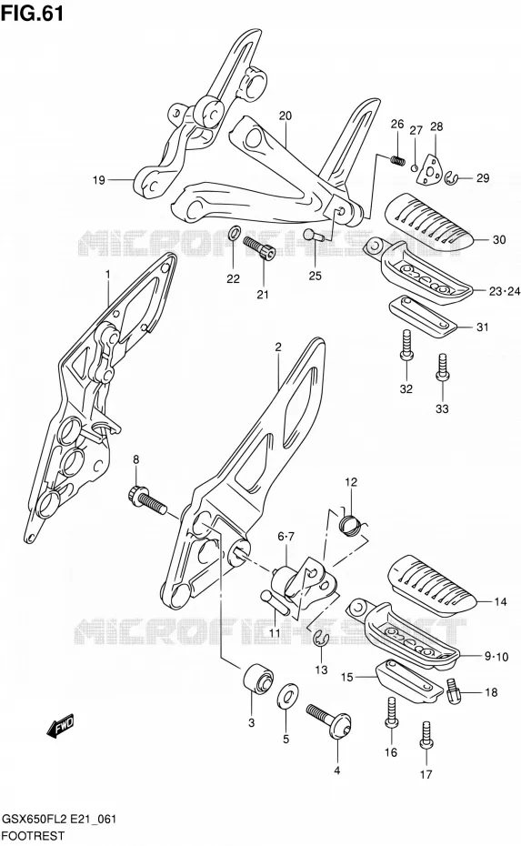 REPOSE PIED Suzuki MOTO 650 GSX-F 2014  GSX650FAL2(E21)