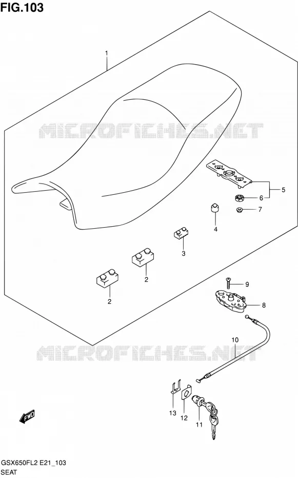 SELLE Suzuki MOTO 650 GSX-F 2012  GSX650FAL2(E21)