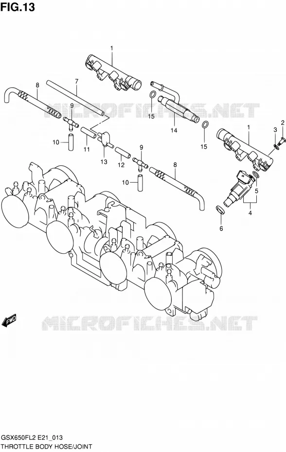 SYSTÈME D'INJECTION Suzuki MOTO 650 GSX-F 2012  GSX650FAL2(E21)