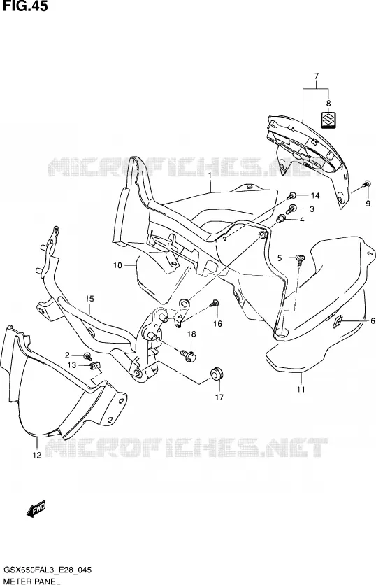 CARENAGE - SUPPORT DE COMPTEUR Suzuki MOTO 650 GSX-F 2013  GSX650FA L3