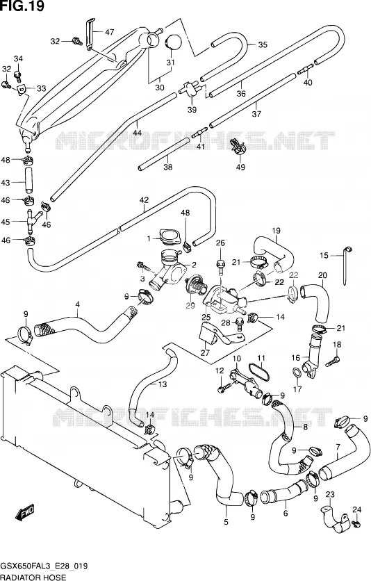 DURITE DE RADIATEUR Suzuki MOTO 650 GSX-F 2013  GSX650FA L3