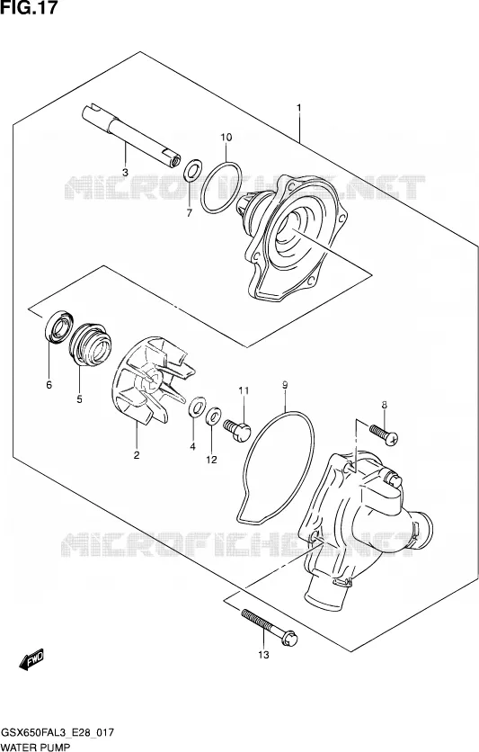 POMPE A EAU Suzuki MOTO 650 GSX-F 2013  GSX650FA L3