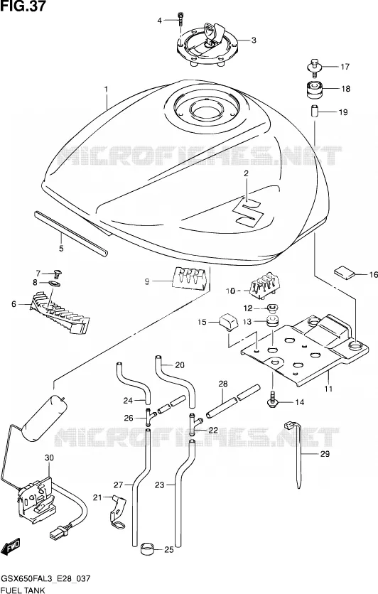 RESERVOIR D'ESSENCE Suzuki MOTO 650 GSX-F 2013  GSX650FA L3