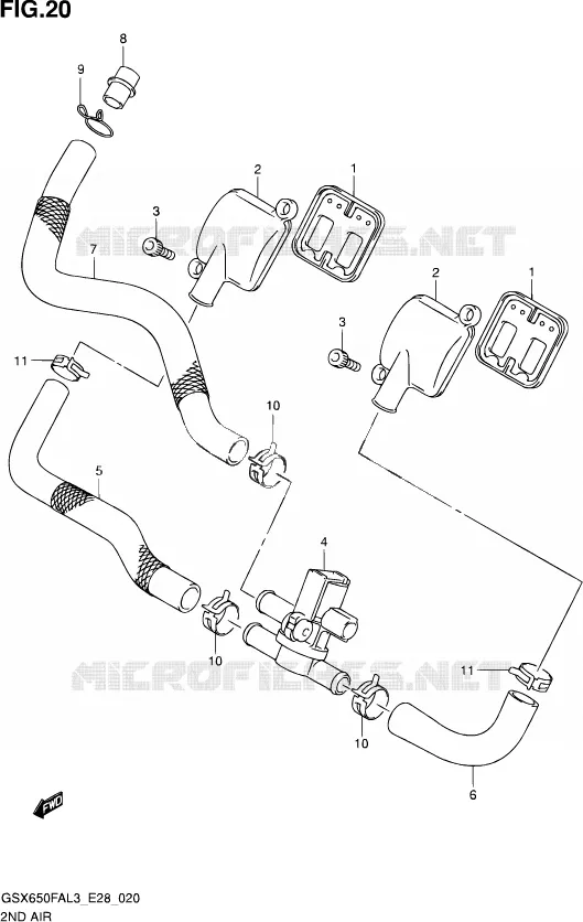 SYSTEME RECYCLAGE GAZ ECHAPPEMENT Suzuki MOTO 650 GSX-F 2013  GSX650FA L3
