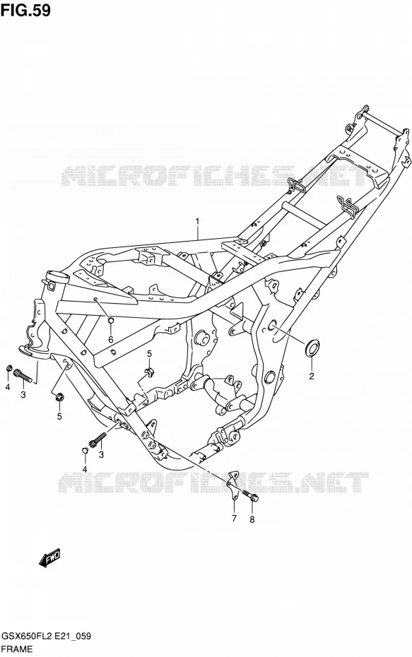 CADRE Suzuki MOTO 650 GSX-F 2012  GSX650FUL2(E21)