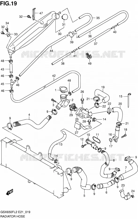 DURITE DE RADIATEUR Suzuki MOTO 650 GSX-F 2012  GSX650FUL2(E24)