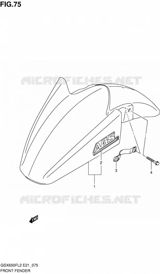 GARDE BOUE AVANT (GSX650FUAL2 E21) Suzuki MOTO 650 GSX-F 2012  GSX650FUL2(E24)