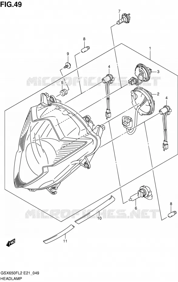 PHARE (GSX650FUAL2 E21) Suzuki MOTO 650 GSX-F 2012  GSX650FUL2(E24)