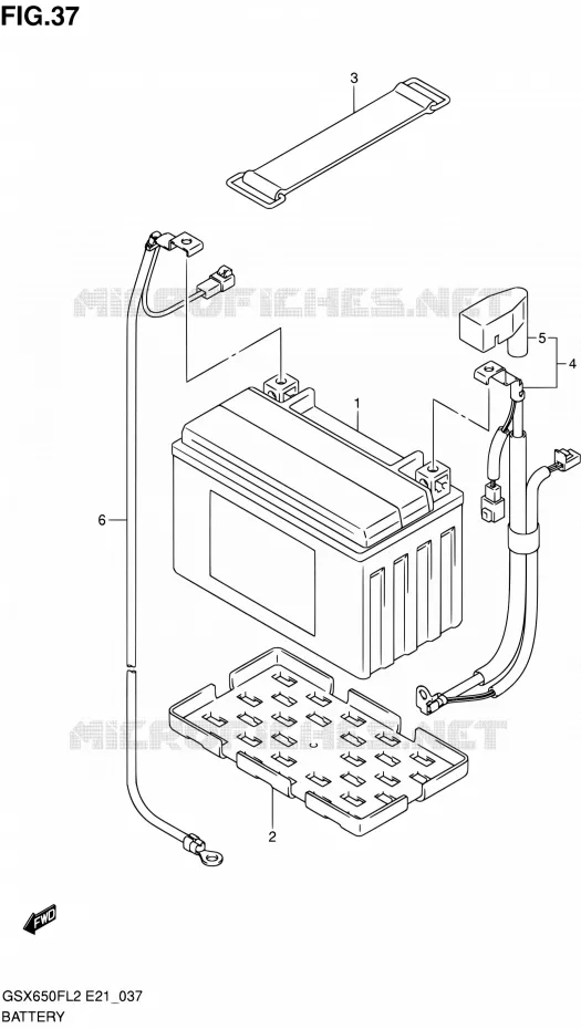 BATTERIE (GSX650FUAL2 E21) Suzuki MOTO 650 GSX-F 2012  GSX650FUAL2(E21)
