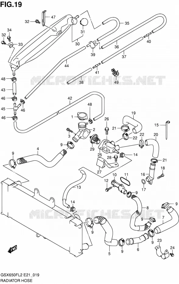 DURITE DE RADIATEUR Suzuki MOTO 650 GSX-F 2012  GSX650FUAL2(E21)