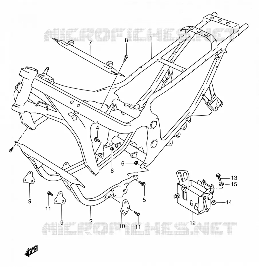 CADRE (MODELE K/L/M/N/P/R) Suzuki MOTO 750 GSX-F 1989  GSX750FK(E02)