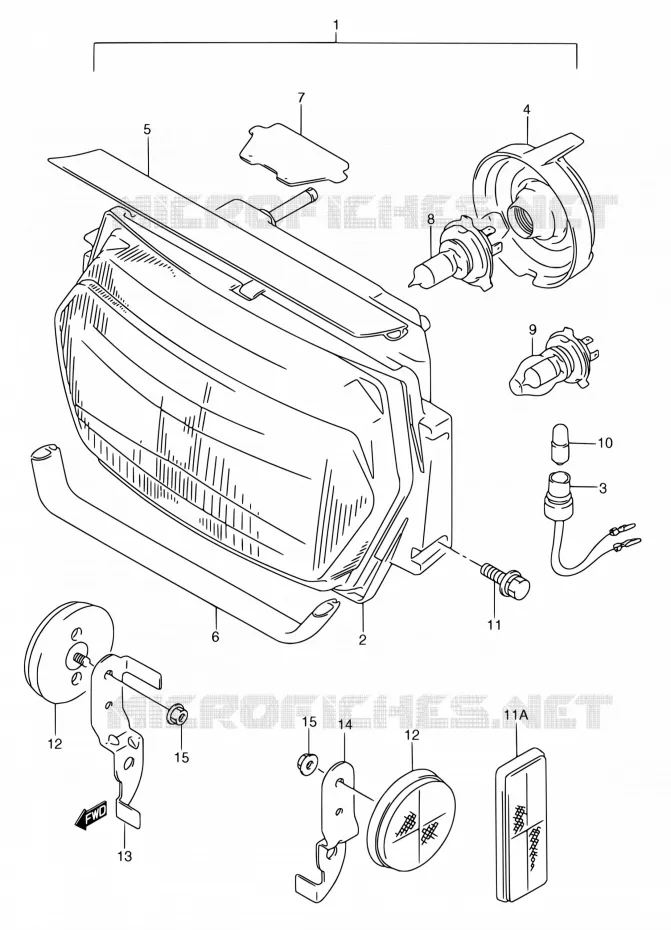 PHARE (MODELE K/L/M/N/P/R) Suzuki MOTO 750 GSX-F 1989  GSX750FK(E02)