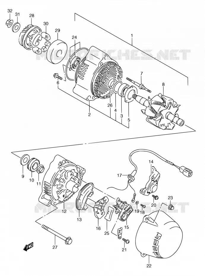 ALTERNATEUR Suzuki MOTO 750 GSX-F 1990  GSX750FL(E02)