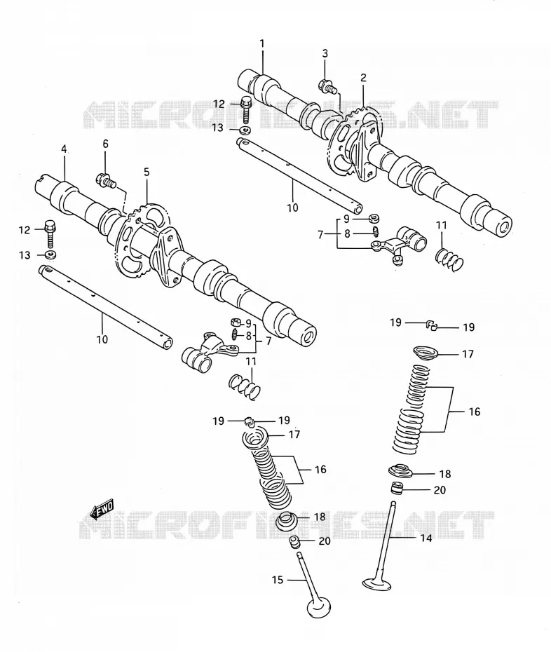 ARBRE A CAMES - VALVE Suzuki MOTO 750 GSX-F 1994  GSX750F R (E03,E28,E33)