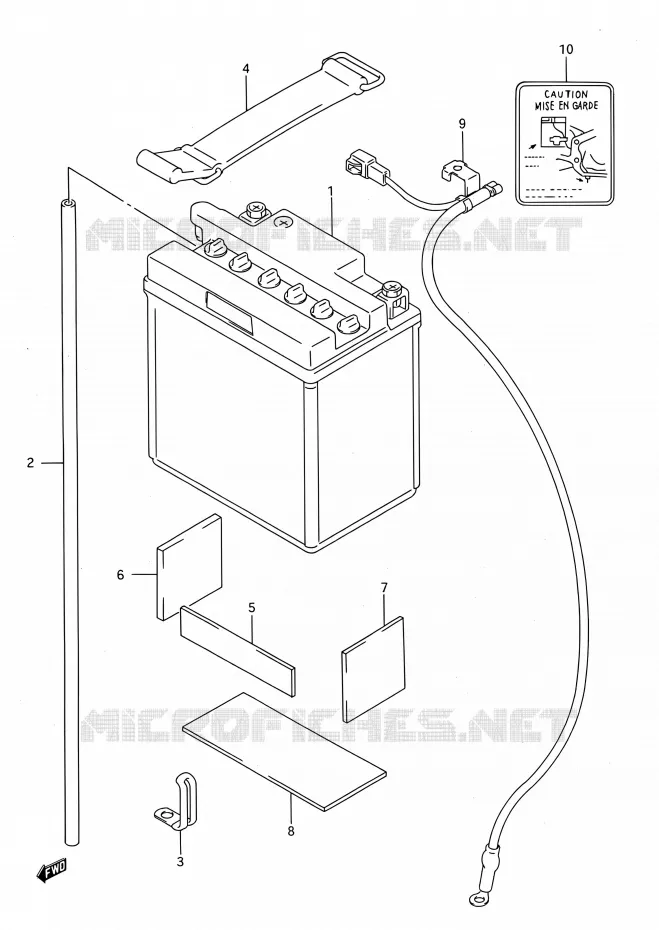 BATTERIE Suzuki MOTO 750 GSX-F 1994  GSX750F R (E03,E28,E33)