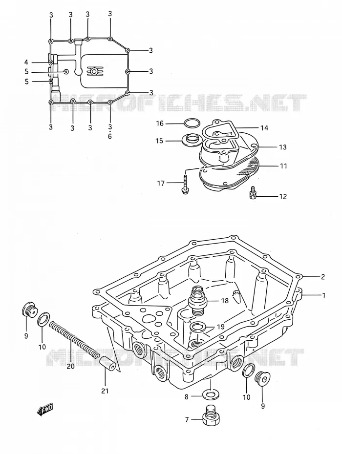 CARTER INFERIEUR Suzuki MOTO 750 GSX-F 1994  GSX750F R (E03,E28,E33)