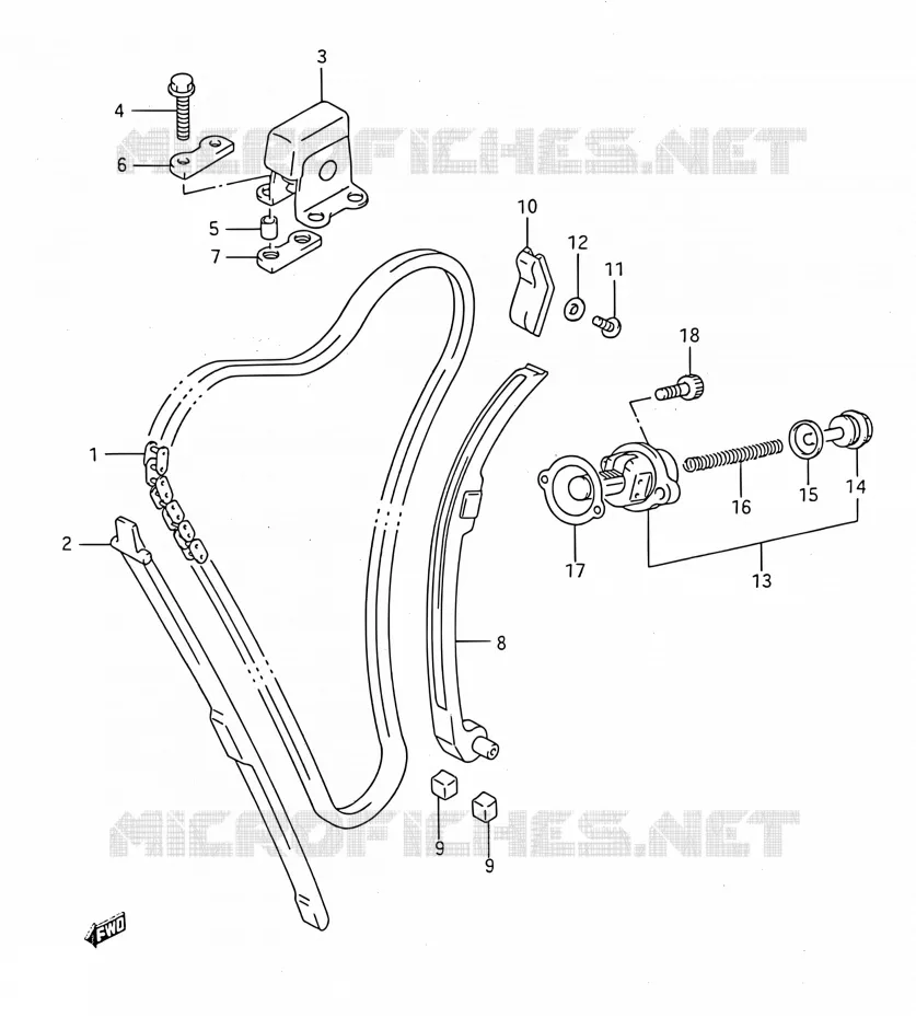 DISTRIBUTION Suzuki MOTO 750 GSX-F 1994  GSX750F R (E03,E28,E33)