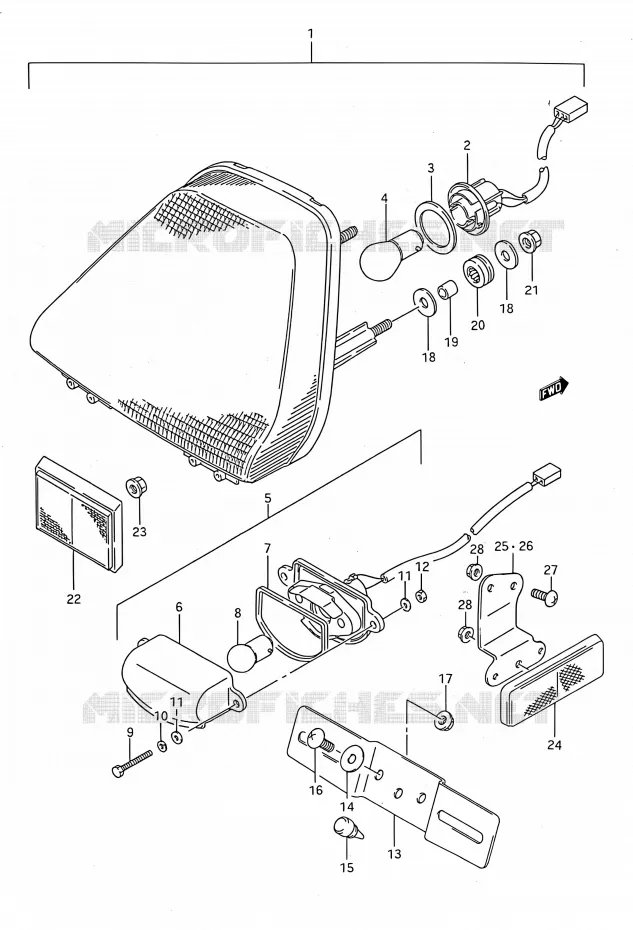 ENSEMBLE FEU ARRIERE Suzuki MOTO 750 GSX-F 1994  GSX750F R (E03,E28,E33)