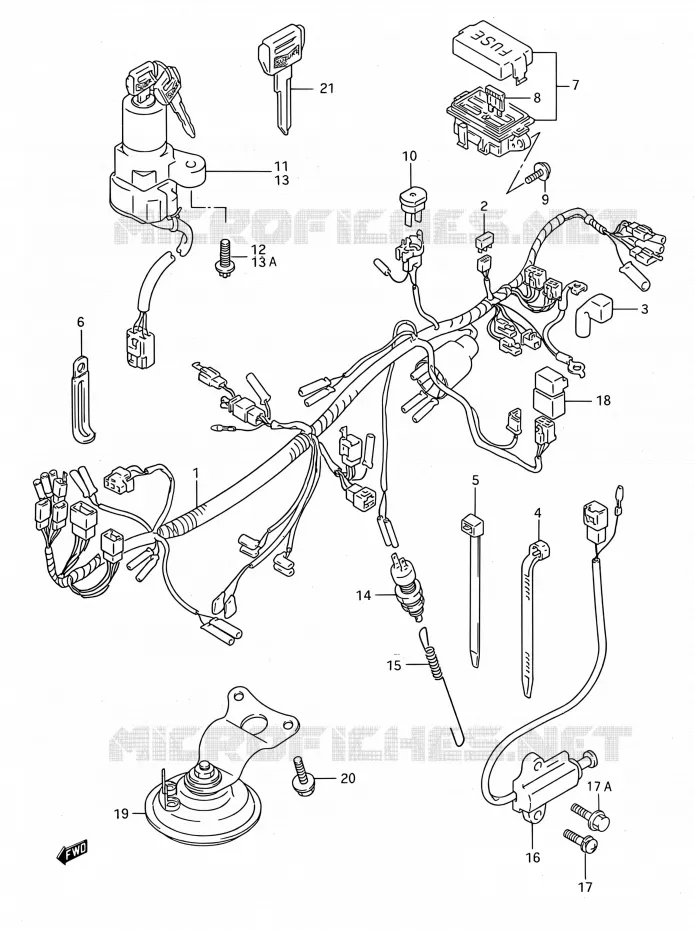 FAISCEAU ELECTRIQUE Suzuki MOTO 750 GSX-F 1994  GSX750F R (E03,E28,E33)