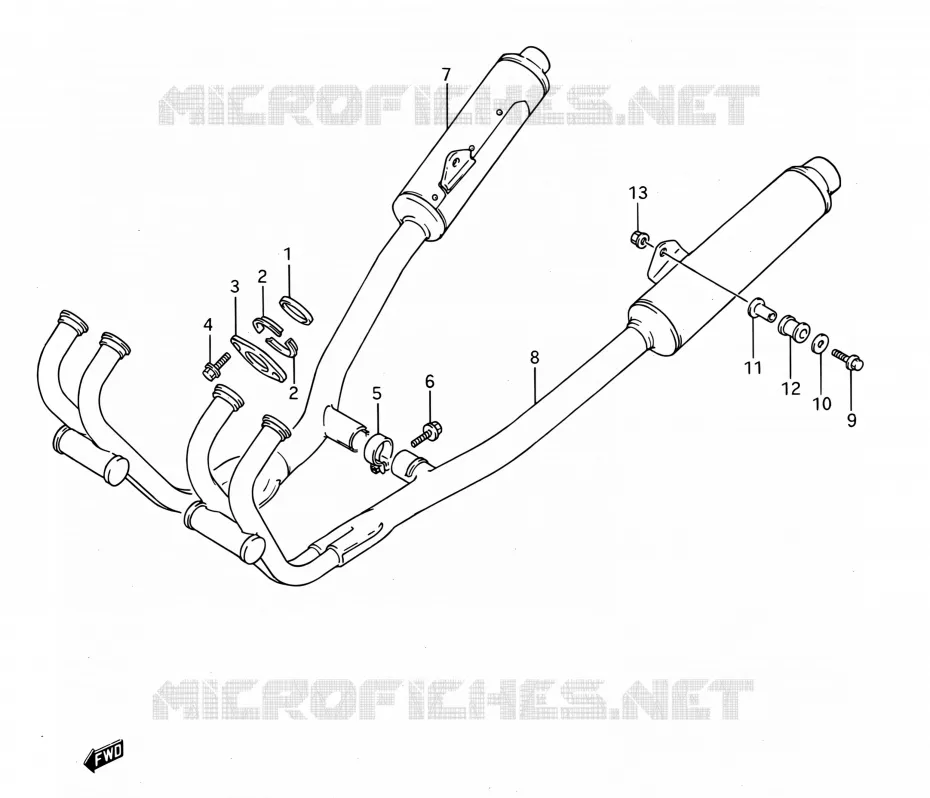 SILENCIEUX Suzuki MOTO 750 GSX-F 1994  GSX750F R (E03,E28,E33)