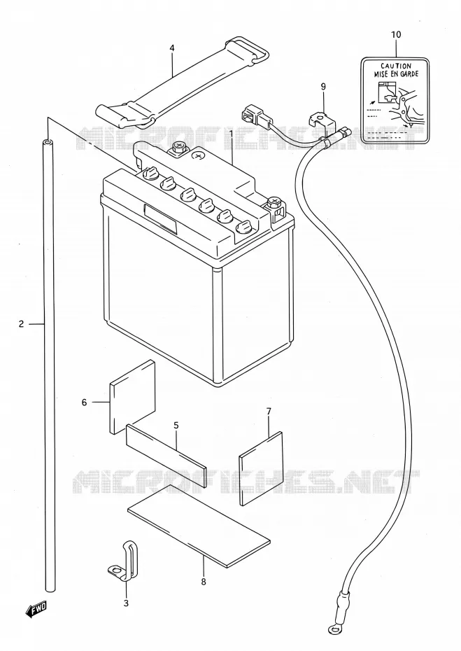 BATTERIE Suzuki MOTO 750 GSX-F 1996  GSX750F T (E03,E28,E33)