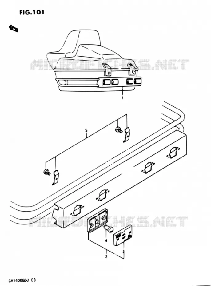 FEUX ADDITIONNELS TOP CASE Suzuki MOTO 1400 CAVALCADE 1987  GV1400GD H/GV1400GC H