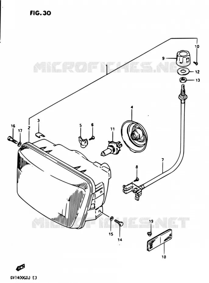 PHARE Suzuki MOTO 1400 CAVALCADE 1987  GV1400GD H/GV1400GC H
