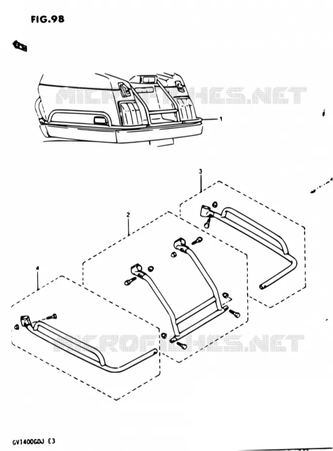 PROTECTIONS DE VALISES Suzuki MOTO 1400 CAVALCADE 1987  GV1400GD H/GV1400GC H
