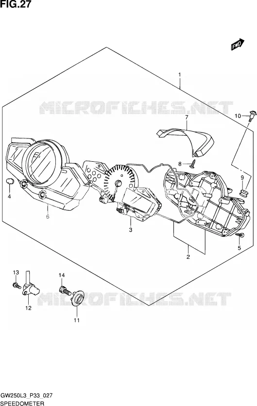 COMPTEUR Suzuki MOTO 250 INAZUMA 2013  GW250 L3 (P03,P28,P33)