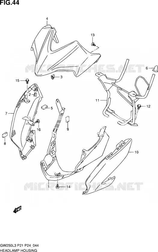 BOL DE PHARE Suzuki MOTO 250 INAZUMA 2012  GW250 L3 (P21)