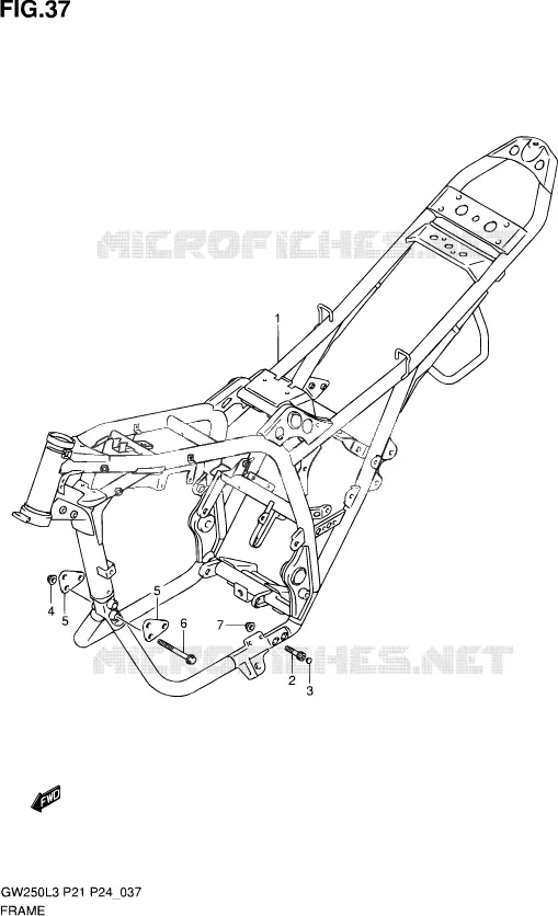 CADRE Suzuki MOTO 250 INAZUMA 2014  GW250 L3 (P21)