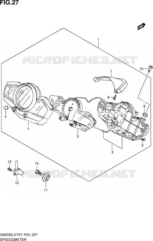 COMPTEUR Suzuki MOTO 250 INAZUMA 2014  GW250 L3 (P21)