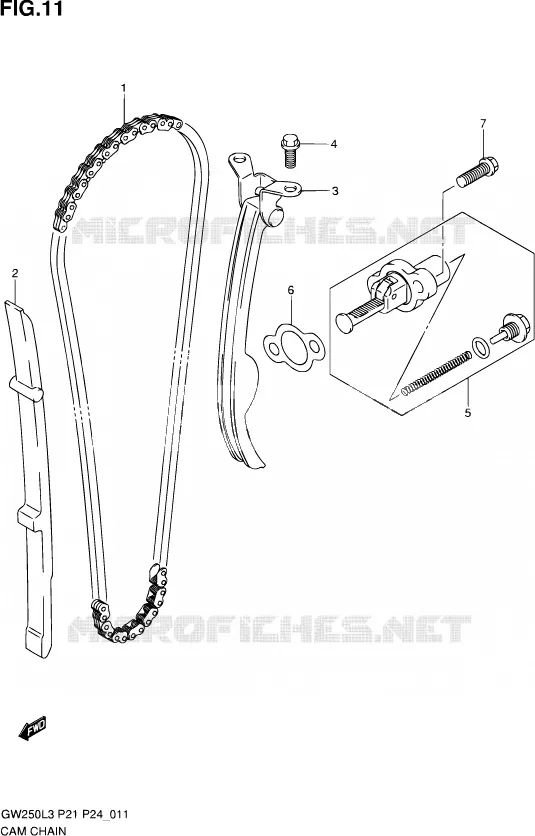 DISTRIBUTION Suzuki MOTO 250 INAZUMA 2014  GW250 L3 (P21)