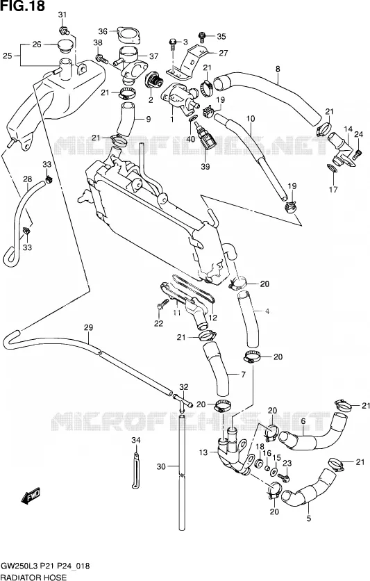 DURITE DE RADIATEUR Suzuki MOTO 250 INAZUMA 2015  GW250 L3 (P21)