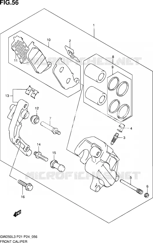 ETRIER DE FREIN AVANT Suzuki MOTO 250 INAZUMA 2013  GW250 L3 (P21)