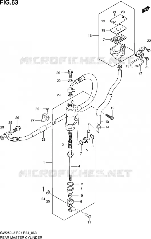 MAITRE CYLINDRE ARRIERE Suzuki MOTO 250 INAZUMA 2015  GW250 L3 (P21)
