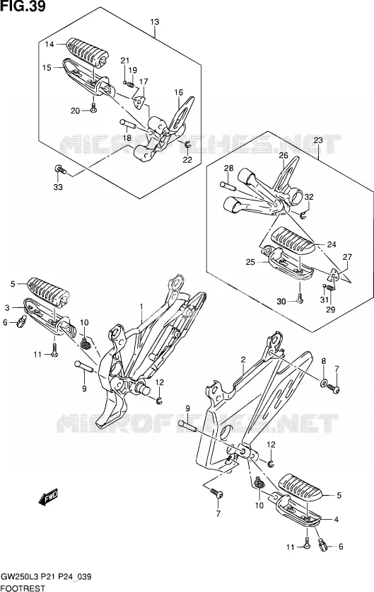 REPOSE PIED Suzuki MOTO 250 INAZUMA 2014  GW250 L3 (P21)