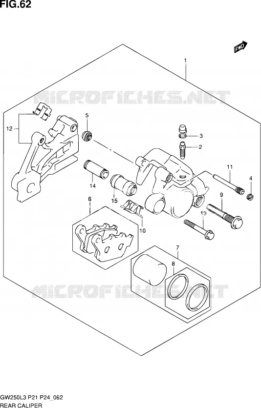 ETRIER DE FREIN ARRIERE Suzuki MOTO 250 INAZUMA 2013  GW250 L3 (P24)