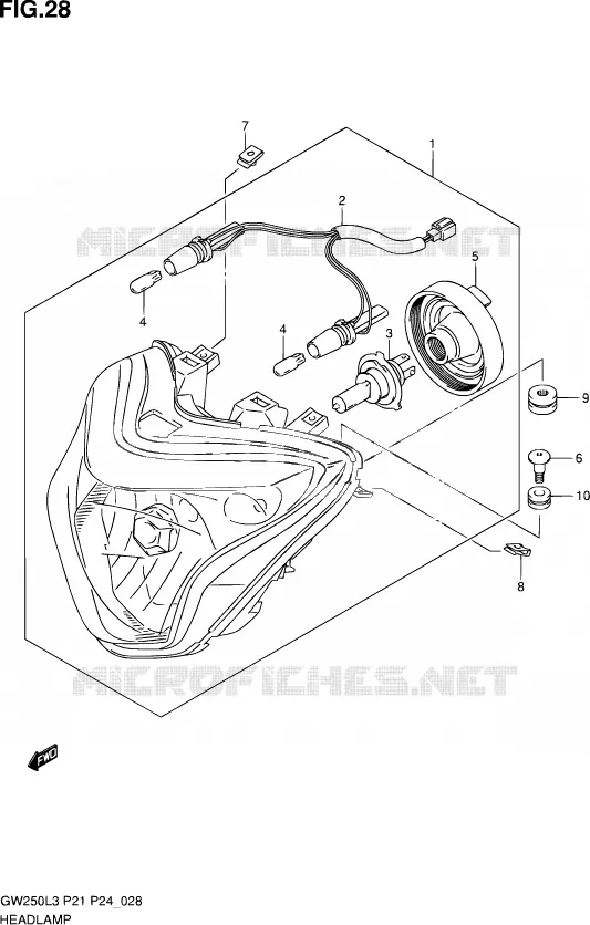 PHARE Suzuki MOTO 250 INAZUMA 2013  GW250 L3 (P24)