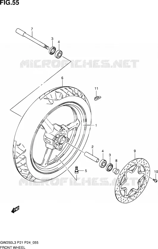 ROUE AVANT Suzuki MOTO 250 INAZUMA 2013  GW250 L3 (P24)
