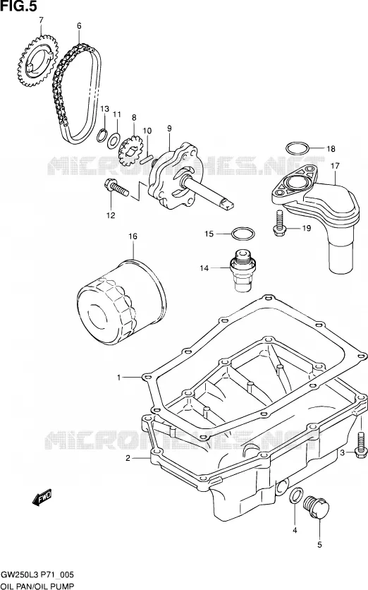 CARTER INFERIEUR - POMPE A HUILE Suzuki MOTO 250 INAZUMA 2013  GW250 L3 (P71)