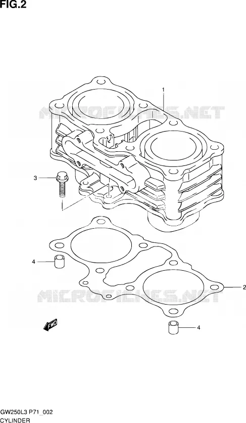 CYLINDRE Suzuki MOTO 250 INAZUMA 2013  GW250 L3 (P71)