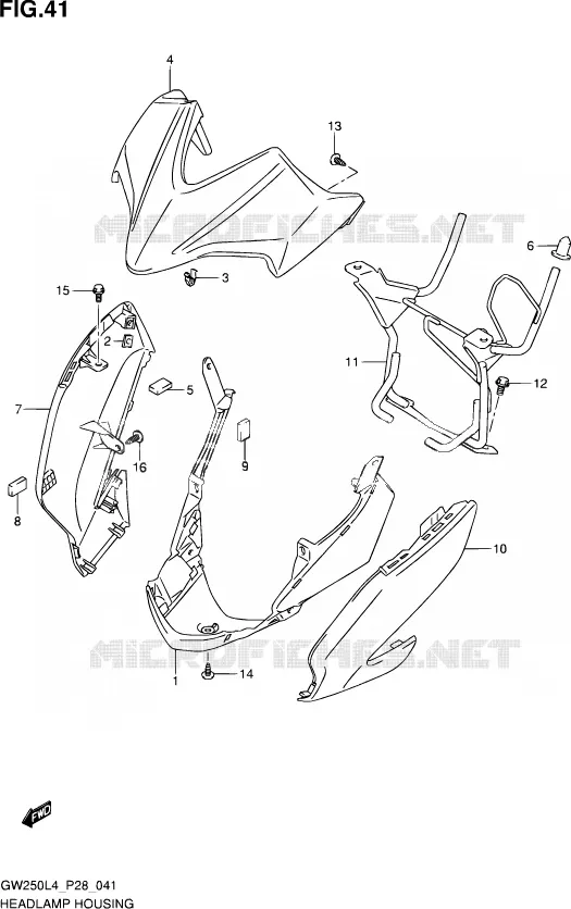 BOL DE PHARE Suzuki MOTO 250 INAZUMA 2014  GW250 L4 (P28)
