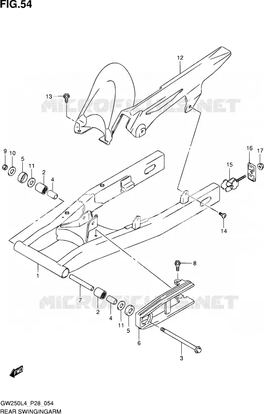 BRAS OSCILLANT ARRIERE Suzuki MOTO 250 INAZUMA 2014  GW250 L4 (P28)
